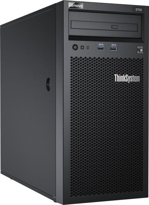Lenovo ThinkServer ST 50 - Intel Xeon Processor E-2224G (3.5GHz, 4.7Ghz Turbo 8 MB Smart Cache, 4Core/4 Threads, 71W, 16GB 2666MT/s DDR4, 480GB Entry SATA 6Gb SSD, 3 PCIe Slots | E-2224G